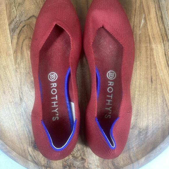 Rothys The Point Chili Red Womens Red Size 9.5 Slip On Ballet Flats Shoes - Picture 7 of 10
